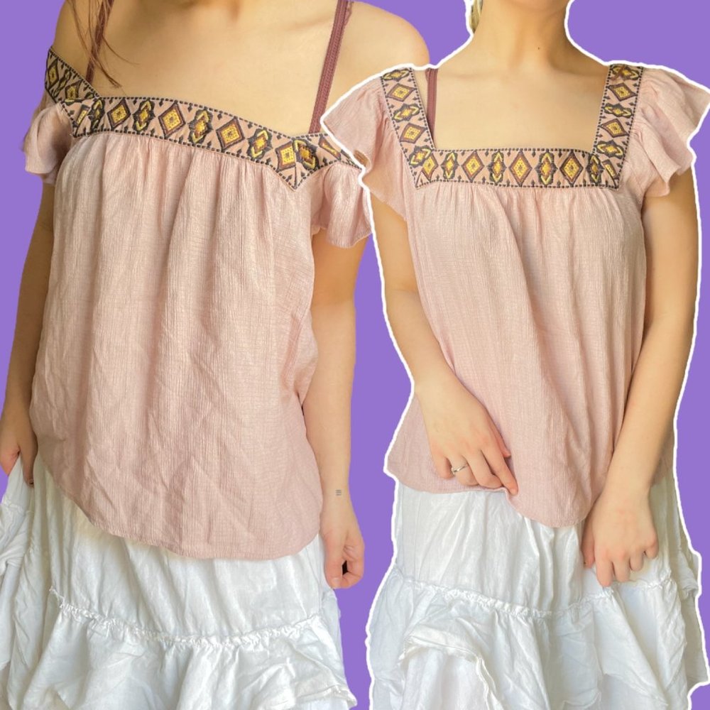 PINK AZTEC BLOUSE